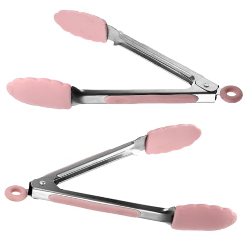 SOLUSTRE 2pcs Food Clip Clamp Stainless Steel Bread Tongs Heat Resistant Kitchen Tool for Home Restaurant and Hotel Use Ergonomic Design Convenient Storage Versatile for Bbq Random Color