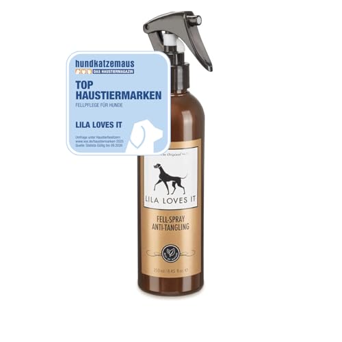 Fellpflege für Hunde – natürlicher Hunde Conditioner zum Sprühen mit Aloe Vera, verhindert Verfilzung & verleiht Glanz, FELL-SPRAY ANTI-TANGLING von LILA LOVES IT, 250 ml