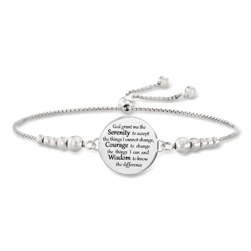 Ross-Simons Italian Sterling Silver Serenity Prayer Bolo Bracelet