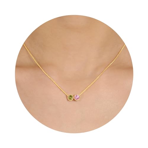 Birthstone-Necklace-for-Women-Birthday-Gifts-for-Women-14K-Gold-Necklaces-for-Teen-Girls-Dainty-1-to-12-Birthstone-Christmas-Gift-Stocking-Stuffers-Valentines-Mothers-Day-Jewelry