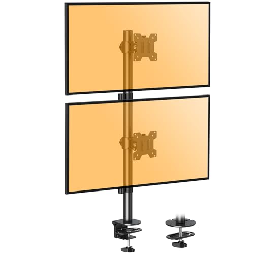 ELIVED Dual Monitor Stand for Desk, 806mm Tall Pole Vertical Stack Monitor Arm for Most 2 32 Inch Monitors with VESA 75x75/100x100mm up to 8KG, Rotation 360° Height Adjustable Mount EV4012 ELIVED Dual Monitor Stand for Desk, 806mm Tall Pole Vertical Stack Monitor Arm for Most 2 32 Inch Monitors with VESA 75x75/100x100mm up to 8KG, Rotation 360° Height Adjustable Mount EV4012