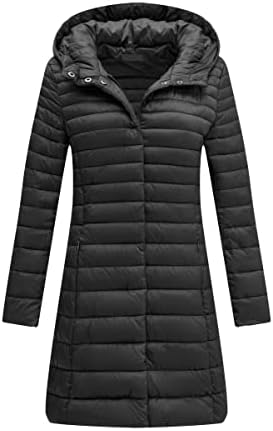 Bellivera Women's Puffer Jacket Quilted Lightweight Padding Hood Casual Bubble Coat 7148A Black XL