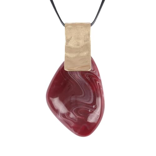 Leather Long Necklaces for Women Chunky Necklaces Boho Retro Pendant Necklace Adjustable Rope Women's Jewelry