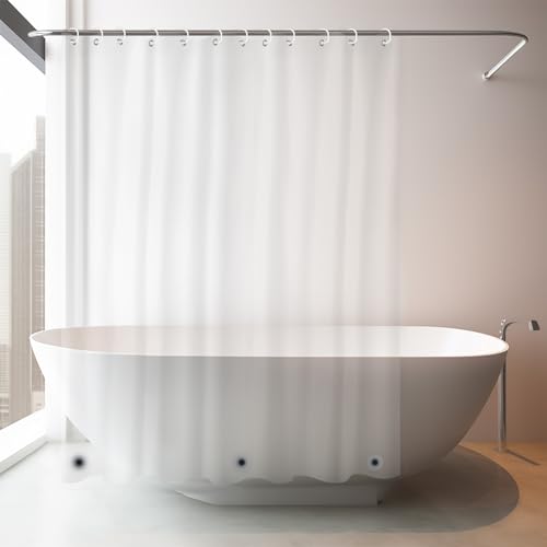 NAKIHOUSE Duschvorhang 180 x 180 cm Transparent Waschbar Duschvorhang in Badezimmer Vorhang für Badewanne und Dusche, Ultra glattes und Wasserdicht Duschvorhänge, mit 12 Duschvorhangringe