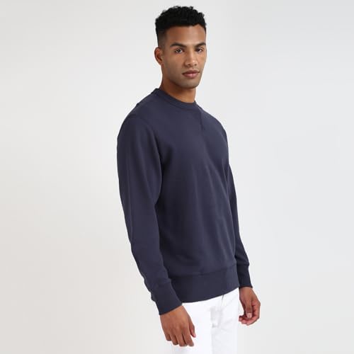 Calvin Klein Herren Sweatshirt Badge Crew Neck aus Baumwolle, Blau (Ink), XS – Ansicht 4