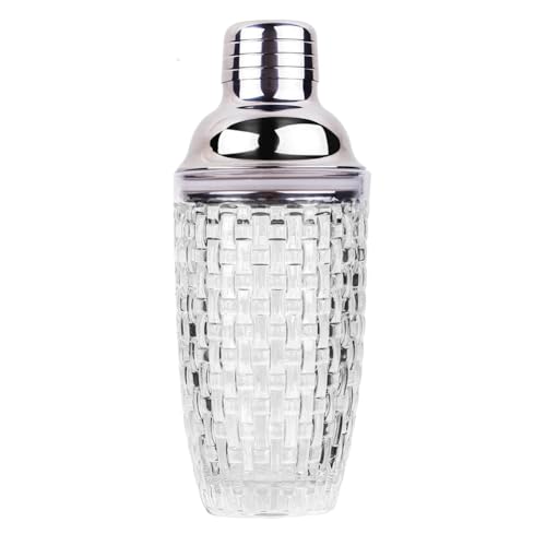 Orolotay Juego de Coctelera de Vidrio de 13 Oz - Coctelera de Vidrio para CóCteles, Cocteleras y Cocteleras Plateadas