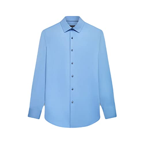 Bugatchi Men's James Ooohcotton Long Sleeve Button Up Performance Shirt, Air Blue, X-Large