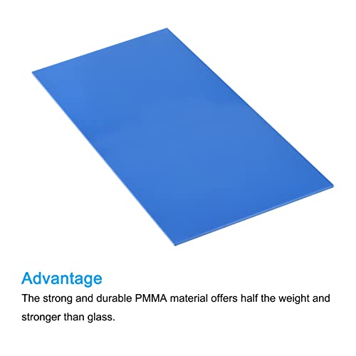Image of MECCANIXITY PMMA Acrylic Sheets Colored Non Transparent 12 x 6 Inch Light Blue for Glass, DIY, Painting, Art Craft