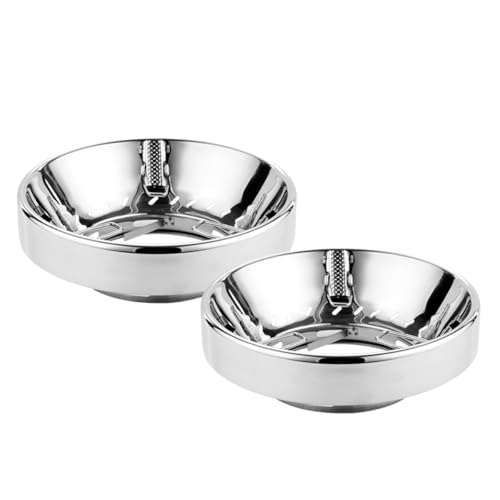 Klivex ステンレス鋼 ガスストーブカバー 、 中華鍋ラック 、 サポートラックスタンド、 集火 安定 断熱 防風 省エネ 熱が集中し 、補助五徳 ストーブラック 、調理時間を節約、 スタンド 、家庭用コンロ防風 (2個シルバー(表面が黒く焦げます))