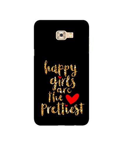Image of Amazon Brand - Solimo Designer Happy Girls are The Prettiest 3D Printed Hard Back Case Mobile Cover for Samsung Galaxy C7 Pro