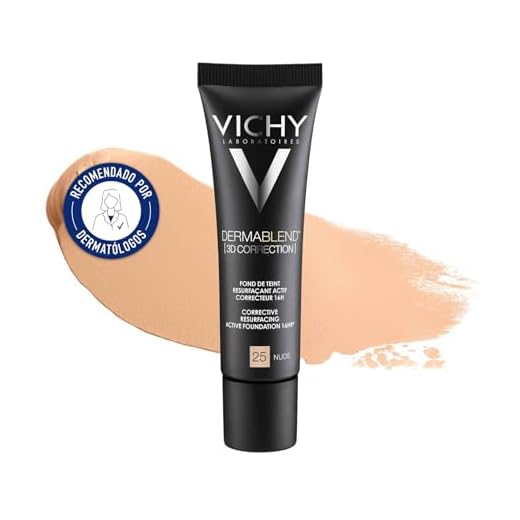 VICHY DERMABLEND 3D Correction Fondo de Maquillaje Activo Alisador Corrector 16 H nº25 Nude 30 ml