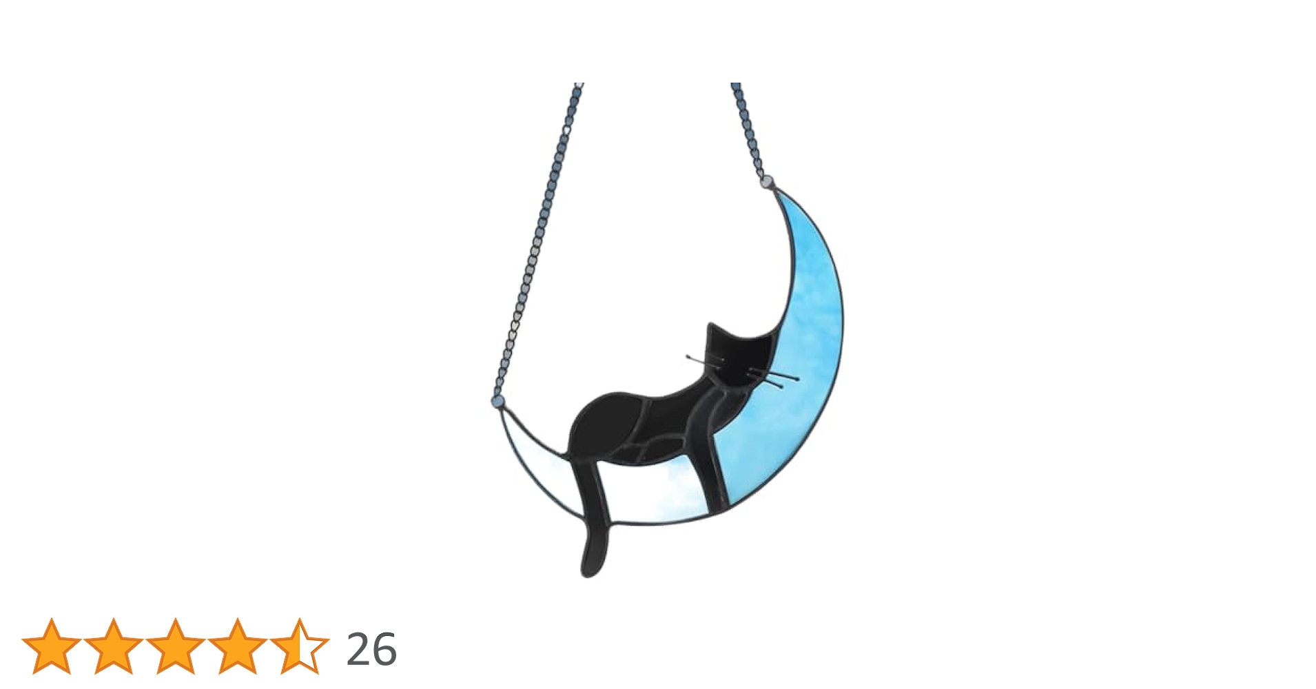 Amazon.co.jp: ステンドグラス 猫 月 装飾 ハンドメイド