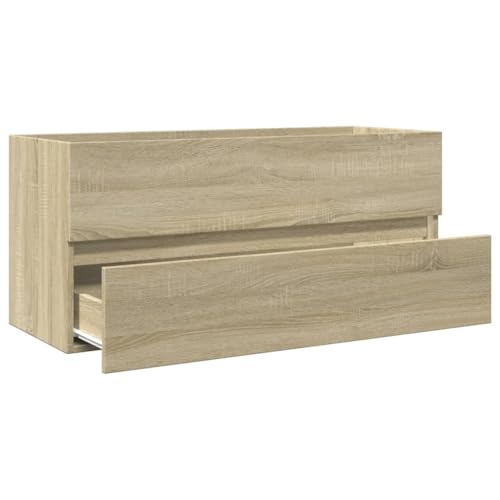 Armario para lavabo de baño de 100 cm de madera de ingeniería acabado roble Sonoma 8