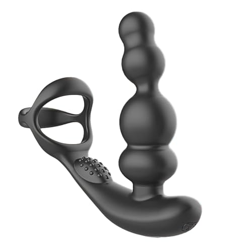 Masajeador prostático masculino con control remoto por APP, 10 modos vibración y 3 modos de rotación, diseño con anillo de retención y...
