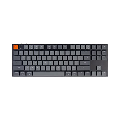 Keychron キーボード K1 Version5 ワイヤレス・メカニカルキーボード(テンキーレス)/USレイアウト/White LEDライト/ロープロファイルGateronメカニカルスイッチ/有線無線対応/Mac Windows対応