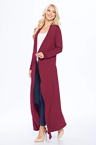 Image of Isaac Liev Maxi Cardigan Duster Sweater - Women's Extra Long Open Front Full Length Lightweight Cardigans Dusters Sweaters