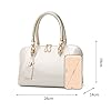 NICOLE & DORIS Sacs à Main Portés Main Femme Sac a Main Tendance Sacs de Soirée en Cuir Verni Pochette Femme élégant Sac à Bandoulière Blanc #5