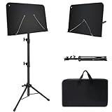 Sheet Music Stand, 1/2/3 Pack Adjustable Music Stand for Sheet Music, Music Sheet Stand Portable Folding with Carry bag Clip Holder for Guitar, Ukulele, Violin Players(Standard Version, 1 Pack)
