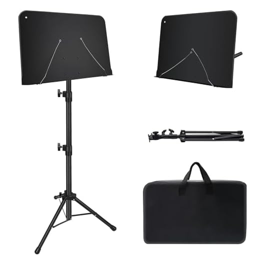 Mdvora 1/2/3 Pack Adjustable Sheet Music Stand, with Carry Bag Clip Holder