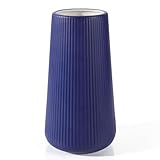 Navy Blue Ceramic Vase, GUKJOB Small Cute Flower Vase for Pampas Grass, Home, Living Room, Dining Table, Farmhouse, Office Decor, Bedroom, Table, and Kitchen Shelf (Navy Blue)