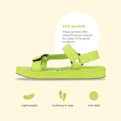 Image of YOHO EVA Sandals for Women | EVA sole | Comfortable cushioned sole with TPR base | Lightweight | Soft skin friendly straps | Adjustable straps | Velcro closure | Vibrant colour options