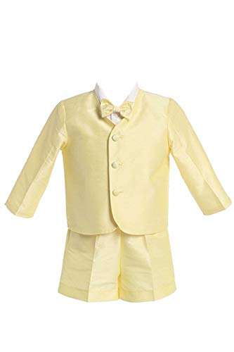 Yellow Boys Poly Silk Eton Jacket & Shorts (Yellow, M (6-12 Months))