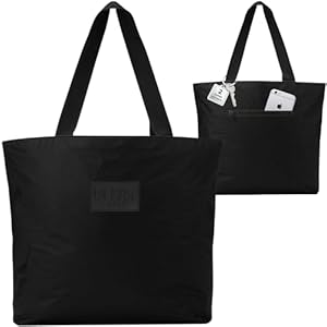 Beach Tote Bag with Zipper and Pockets