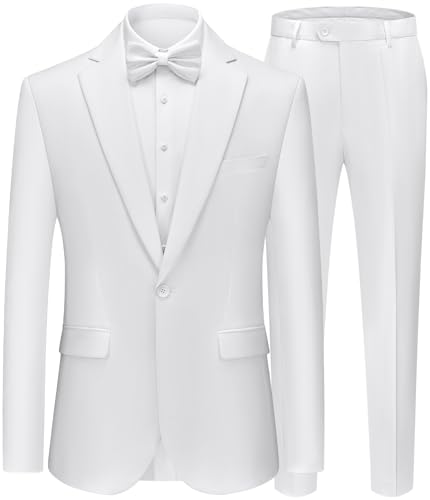 WEEN CHARM Mens Suits 2 Piece Slim Fit One-Button Wedding Tuxedo Suit Set | Notched Lapel Elegant Blazer Trousers Classic Fit Formal Wear Dress Suits for Prom Business Graduation Back to Scho product thumbnail 17