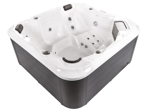 Balnéo Spa Bain Remous 5 places Acrylique Blanc Aluminium Chauffage LED Tularosa