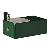 Haws 1025 11 Gauge Fabricated Steel Barrier-Free Wall Mounted Drinking Fountain with Green Powder-Coated Galvanized Wall Bracket