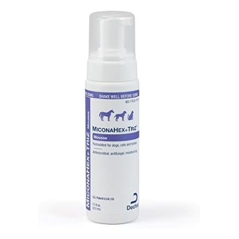 MiconaHex +Triz Mousse 7.1 ounces (200ml), Formulated for Dogs, Cats and Horses, Antimicrobial, Antifungal, Moisturizing, By Dechra Veterinary Products Cover