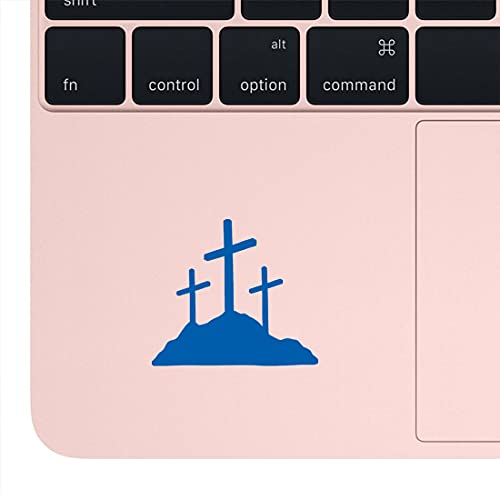 Image of Calvary Crosses Christian Jesus (Azure Blue) (Set Of 2) Premium Waterproof Vinyl Decal Stickers For Laptop Phone Accessory Helmet Car Window Bumper Mug Tuber Cup Door Wall Decoration