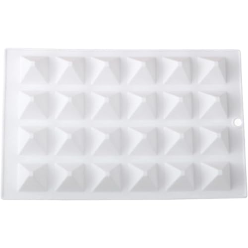 Abbdbd Moldes De Silicona para Chocolate, Caramelos, Pasteles Y Postres con Forma De Pirámide De 24 Celdas. Herramientas para Repostería Y Cocina.