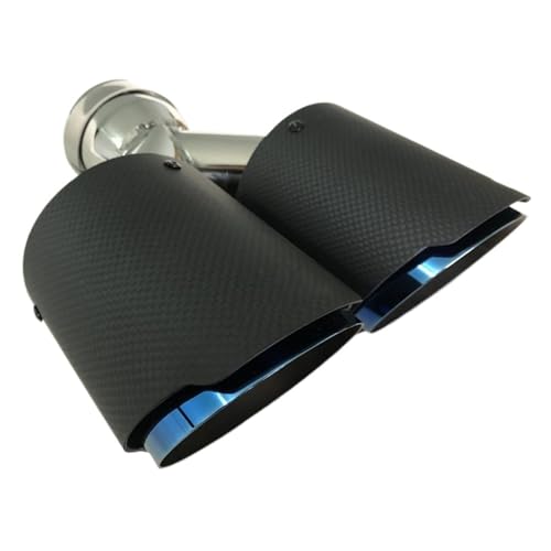 Embouts d'échappement en fiber de carbone bleu 66-101mm avec silencieux pour tuyau de voiture universel