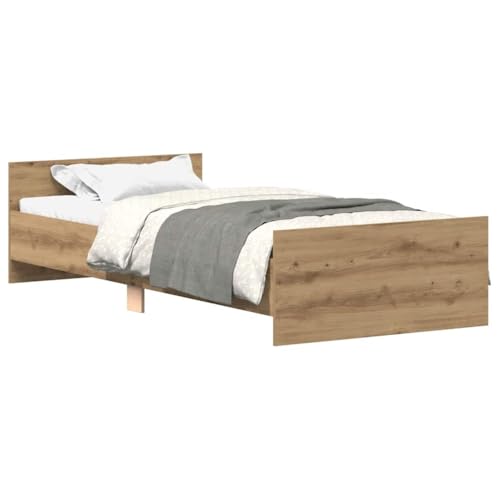 vidaXL Bettgestell ohne Matratze Artisan-Eiche 100x200cm Holzwerkstoff