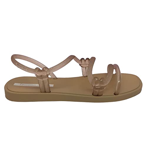 Ipanema Sempre Nova Solar Mais Sandália Rasteira Feminino, Bege (Glitter), 36