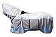 HKM Strong Fliegendecke mit Halsteil, Blau/Weiß/Grau, 165