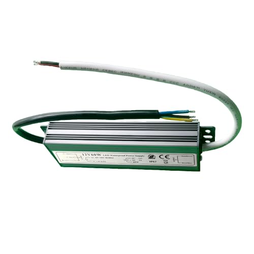 Image of IP67 Waterproof Power Supply 12V 5A 60W LED Driver Transformer Adapter 100V-265V AC to 12V 5Amp Output Without Plug for LED Light, Camera, Computer Project, Outdoor Light