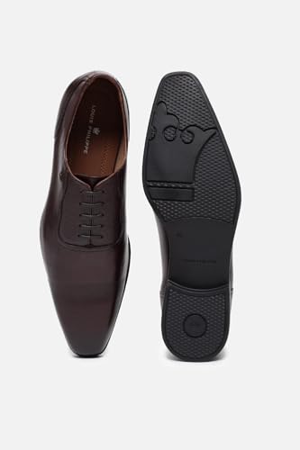 Image of Louis Philippe Men Textured Oxford Imported Premium Leather Light Weight Breathable Lining Slip Resistant Flexible Formal Shoes