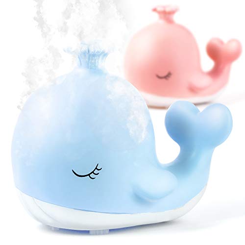 Cute Whale Essential Oil Diffuser Humidifiers for Bedroom Kids - Cool Mist Humidifiers Nursery by Roccababy - Blue