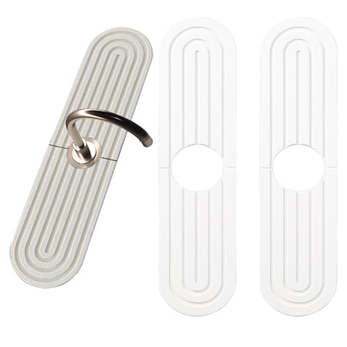 Jsleid 2 Pièces Contour de Robinet Absorbant, Tapis Robinet Evier Cuisine, Robinet Protection Anti-éclaboussures Poêles Tapis, pour Évier de Cuisine,...