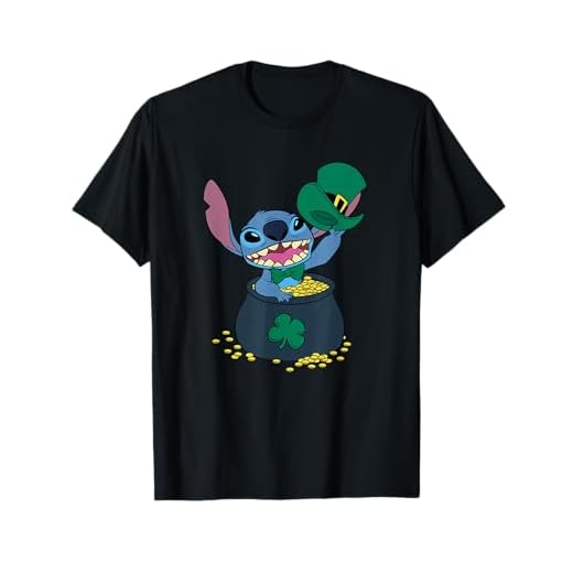 Disney Stitch Pot of Gold Shamrock St. Patrick's Day T-Shirt