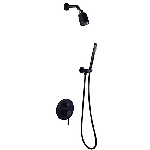 Conjunto de ducha negro con sistema de refuerzo de cobre de pared 2