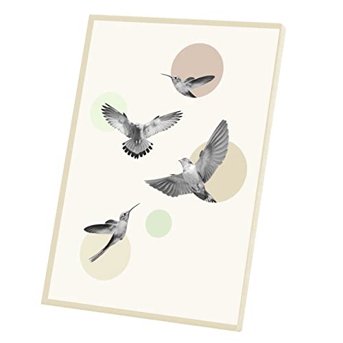 L'envol des oiseaux collage art surréalisme tableau déco toile 60x85 cm