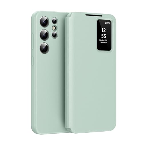 Étui rabat intelligent Samsung S24 Ultra contrôle tactile et protection fine cuir avec porte-carte