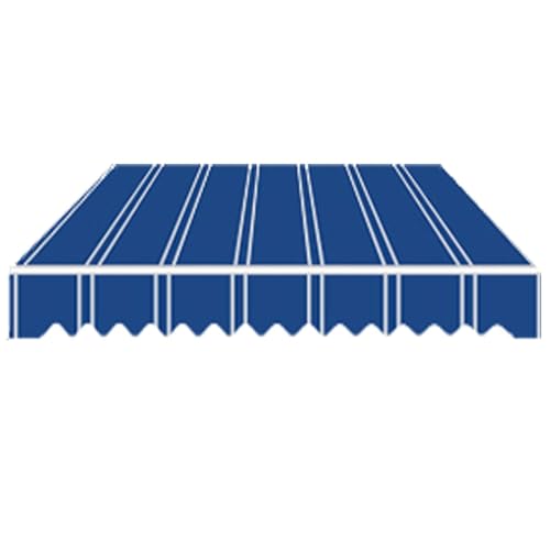 Store banne rétractable avec cantonnière rayée bleue 4 x 3 m – Résistant aux UV et imperméable – Idéal pour terrasse, jardin