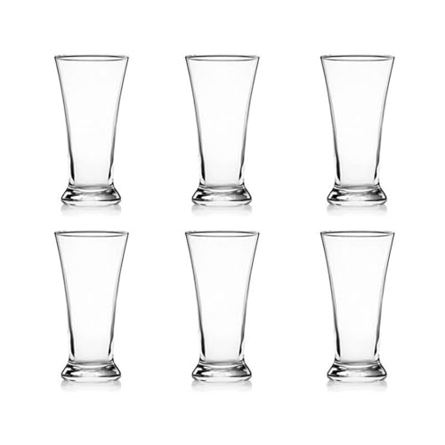 ZKALQECNF Leche Juego de 6 vasos agua transparentes, 5 tamaños, cerveza artesanal cintura delgada for disfrutar al máximo la Bebidas(XL)