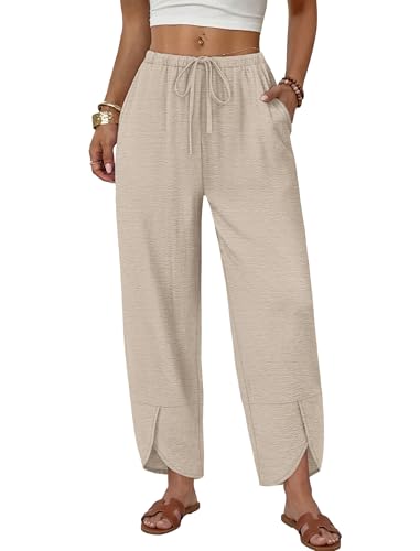 Sampeel Linen Pants Women Wide Leg Palazzo Pants Flowy Casual