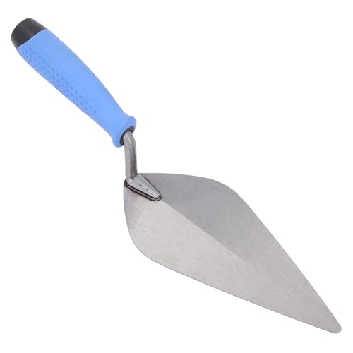 Generic Cazzuola per Finitura in Acciaio Inossidabile, Frattazzo per Intonaco con Impugnatura Ergonomica in Gomma per Lavori su Pareti e Pavimenti in Cemento 265 X 115 Mm Lucidatura a Specchio