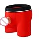 Faringoto Herren-Dessous, sexy Boxershorts, Unterwäsche, hohles Loch, Unterhose, Höschen, Baumwoll-Shorts, Rot/Ausflug, einfarbig (Getaway Solids), Large